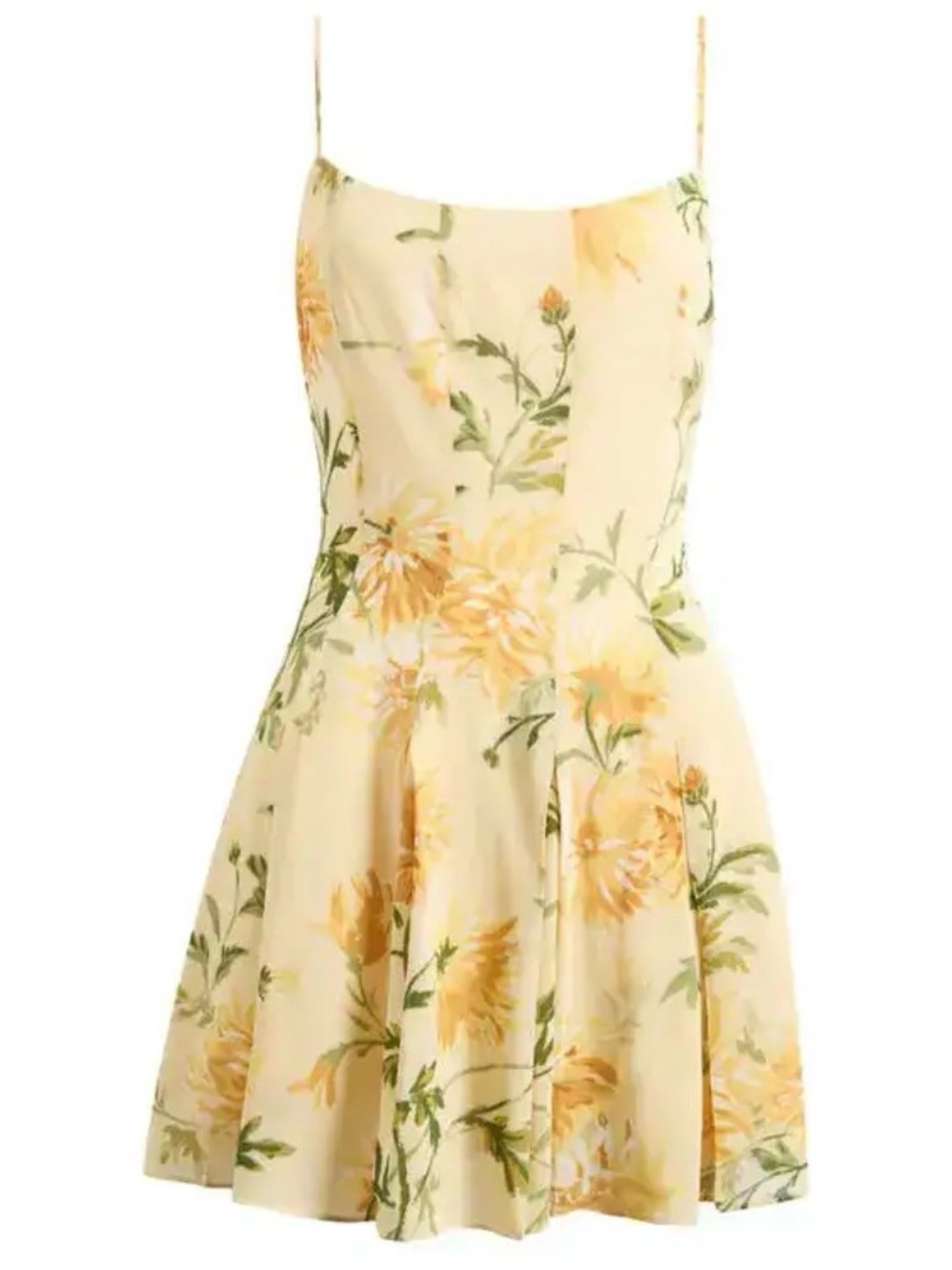 Reformation Yellow Floral Mini Dress